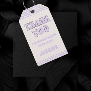 Thank You Retro Groovy 1st Birthday Party Favour Gift Tags