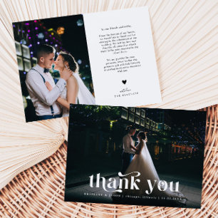 Thank You Retro Text Wedding Card