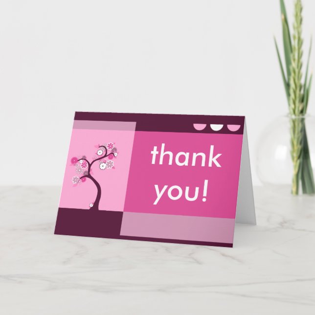thank you : retro tree card (Front)