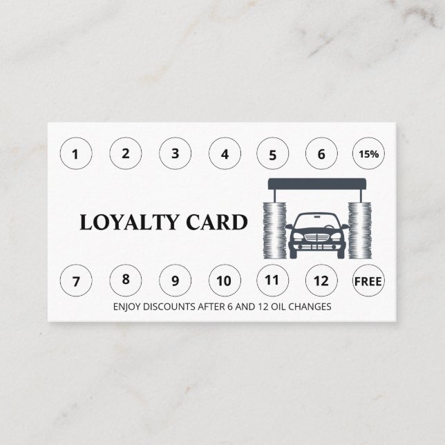 *~* Thank You Rewards QR Car Wash LOGO Simple Loyalty Card (Front)