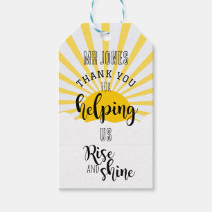 thank you rise and shine teacher gift tags