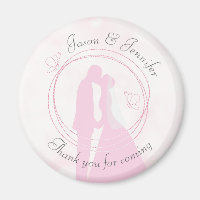 Thank you Romantic Dreamy Pink Wedding Curved Text