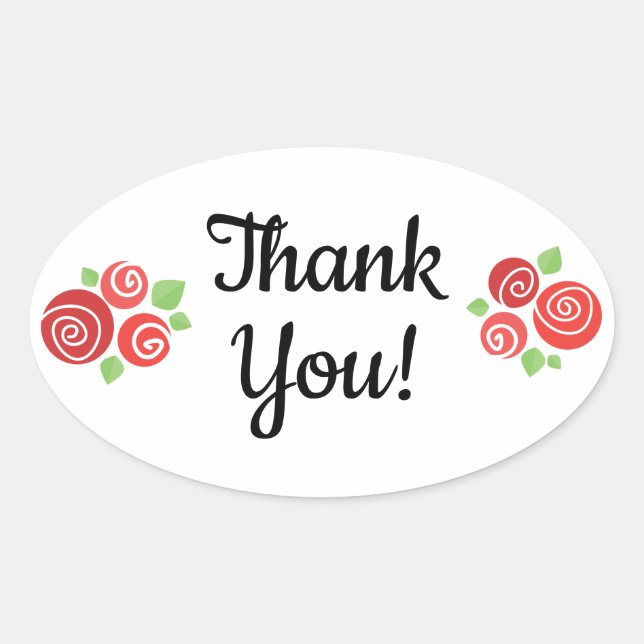 Thank you rose buds floral spring envelope sticker (Front)