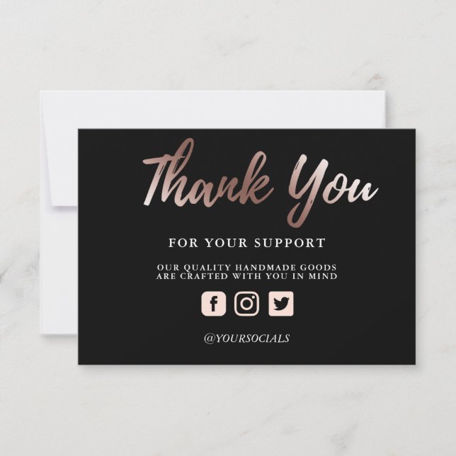 Thank you Rose Gold Metallic Custom Media Insert (Front)