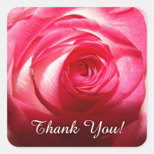 Thank You Rose Square Sticker