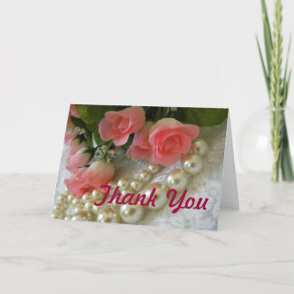 Thank you roses and golden pearls card