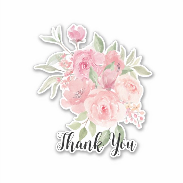 Thank You Roses Design Sticker (Front)