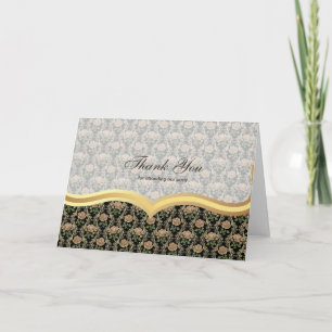Thank You Roses on Antique gold Card