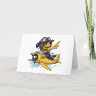 Thank You Rottweiler Dog Pilot Aeroplane Card