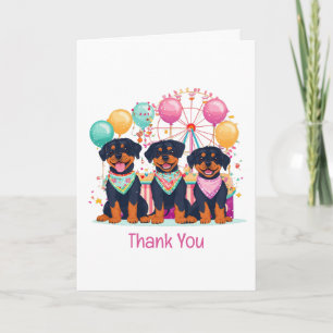 Thank You Rottweiler Dogs At A Carnival  Card