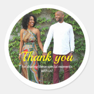 Thank You Round Wedding Sticker