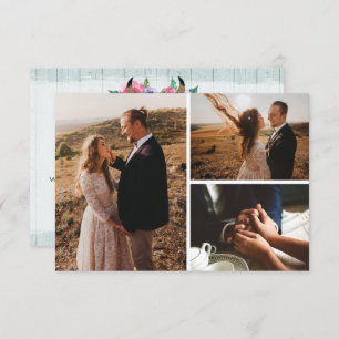 Thank You Rustic Floral Cow Skull Boho Photo Card