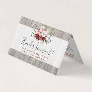 Thank You Rustic Wood Southern Country Cotton Card
