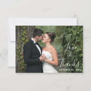 Thank You Rustic Wood Wedding Custom Photo Card