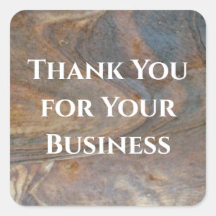 Thank You Rustic Woodgrain Customer Appreciation Square Sticker
