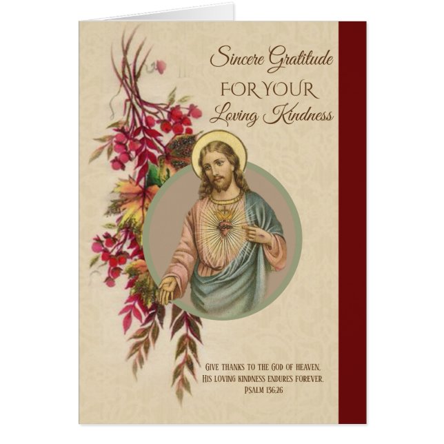 Thank You Sacred Heart Jesus Autumn Flowers (Front)