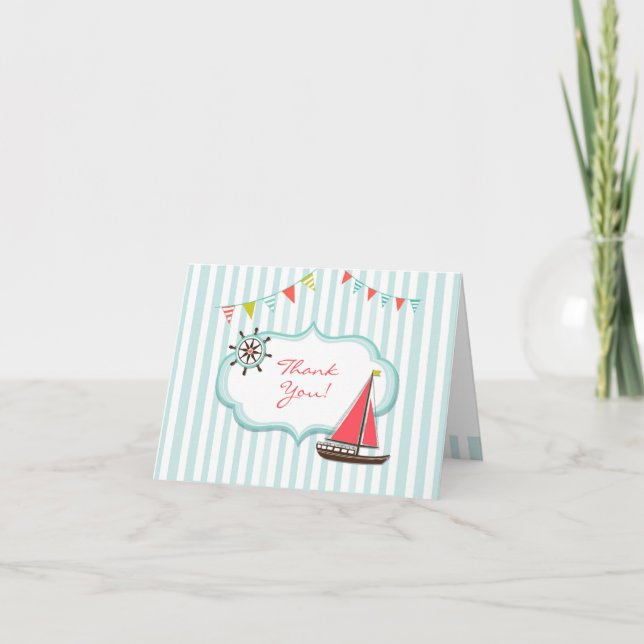 Thank You Sailing Birthday Folded Card (Front)