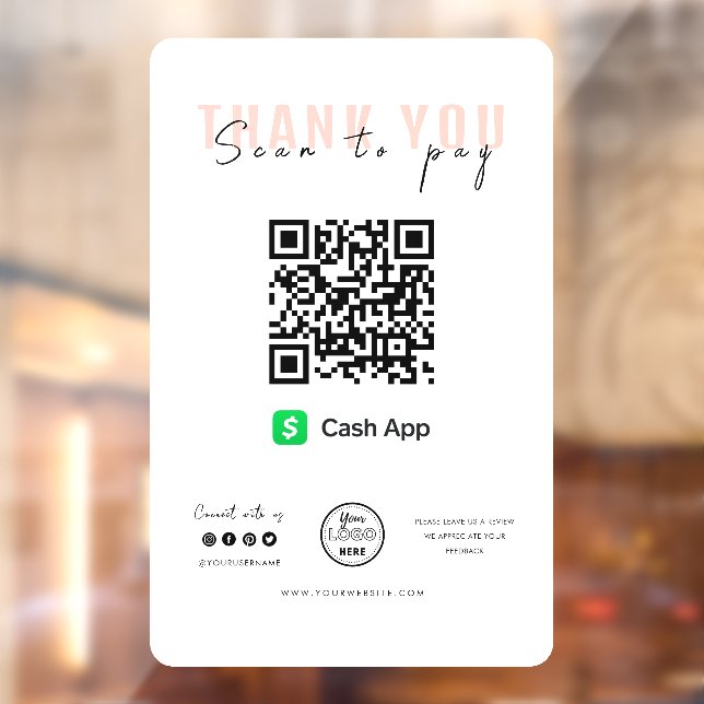Thank you Scan to Pay Logo QR Code Cash App (Sheet 2)