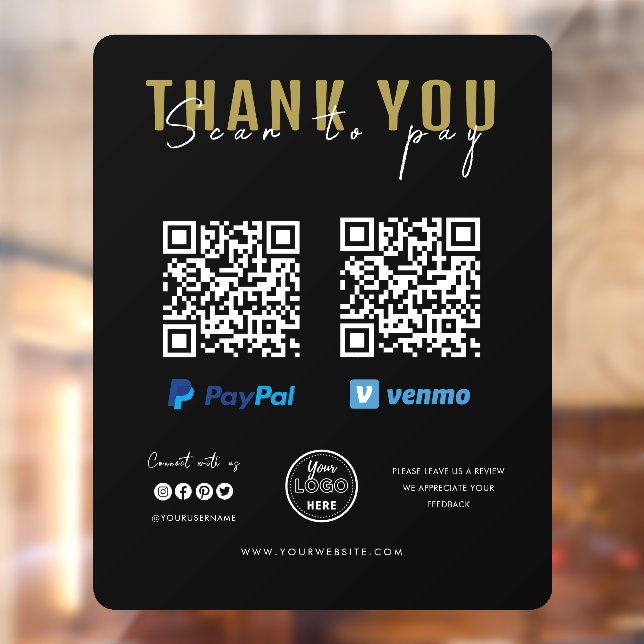 Thank you Scan to Pay Logo QR Code Payment Black (Sheet 2)