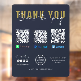 Thank you Scan to Pay Logo QR Code Payment Navy