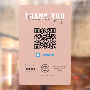 Thank you Scan to Pay Logo QR Code Venmo Pink