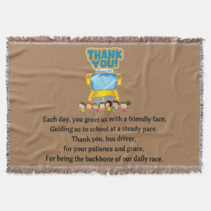 Thank You, School Bus Driver. Throw Blanket
