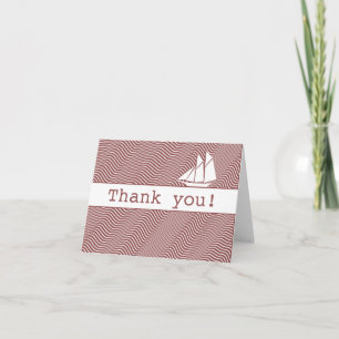 Thank You - Schooner on Quirky Red Waves
