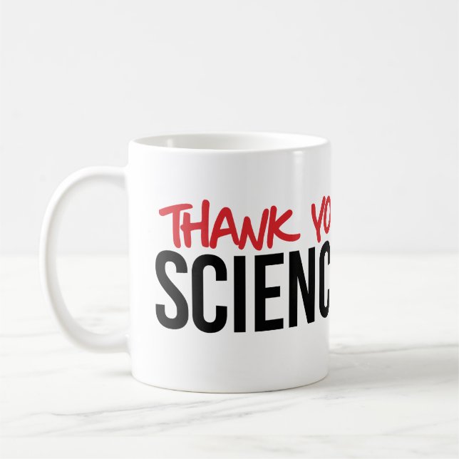 Thank you science coffee mug (Left)
