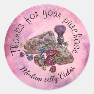 thank you scones & berries classic round sticker