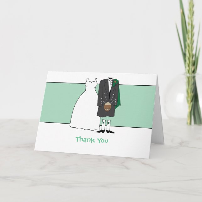 Thank You Scottish Wedding Bride & Groom (Front)