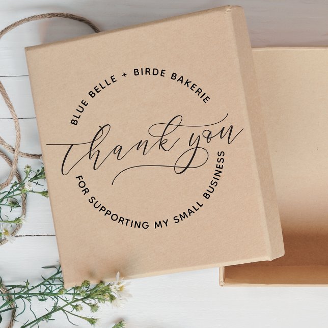 Thank You Script Baked Goods Bakery Business Self-inking Stamp (Creator Uploaded)