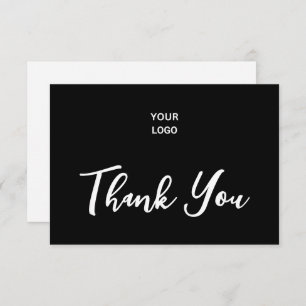 Thank You Script Blank on Back Business Logo Black