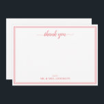 Thank You Script Calligraphy Wedding  Card<br><div class="desc">Simple Script Calligraphy Wedding Thank You Note Card</div>