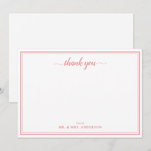 Thank You Script Calligraphy Wedding Card