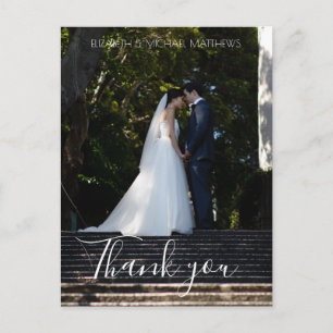 Thank You script custom photo wedding thank you Postcard