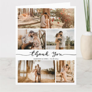 Thank You Script Elegant Wedding Photo Collage