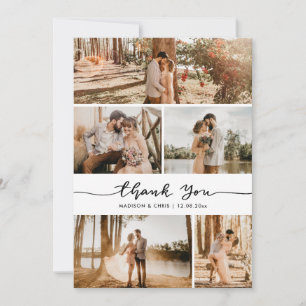 Thank You Script Elegant Wedding Photo Collage