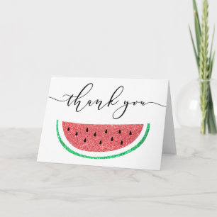 thank you script faux glitter watermelon