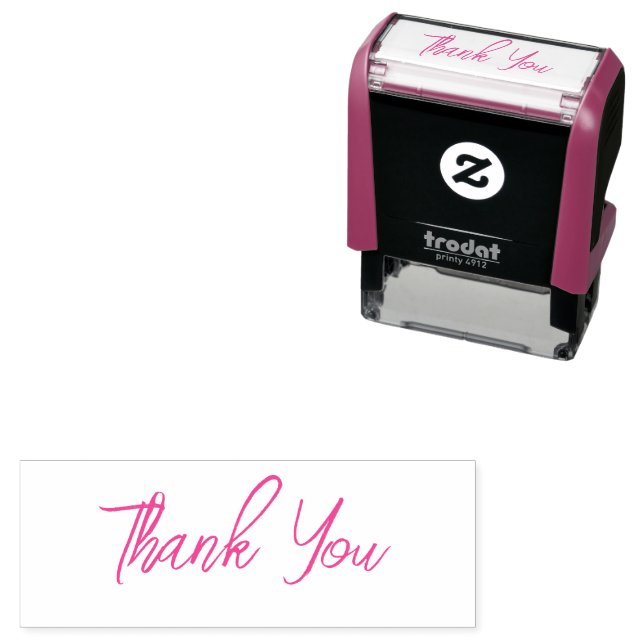 Thank You Script Font Custom Text Self-inking Stamp (In Situ)