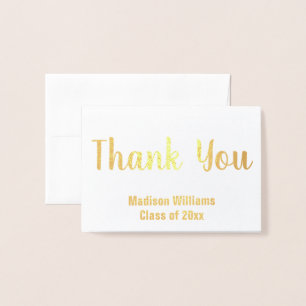 Thank You Script Graduate Name Gold Foil Card