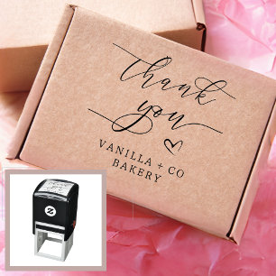 Thank You Script Heart Baked Goods Bakery Business Self-inking Stamp