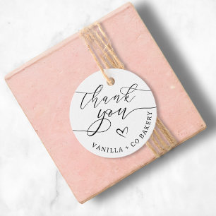 Thank You Script Heart Baked Goods Business Favour Tags