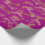 Thank You Script Mermaid Gold Wedding Favour Pink Wrapping Paper<br><div class="desc">A cute form to say thank you in a colourful way
Have a Day Nr1! 
Florence</div>