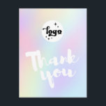 thank you script on pastel colours background postcard<br><div class="desc">thank you postcard</div>