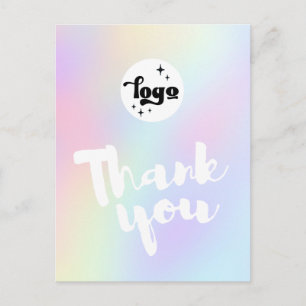 thank you script on pastel colours background postcard