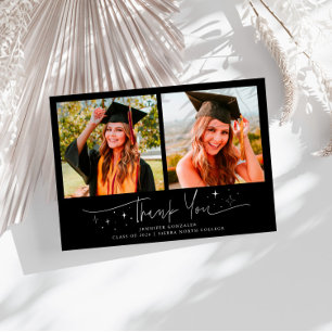 Thank You Script Stars Black Grad Multi Photo Announcement