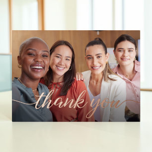 Thank you Script Team Photo Business Rose Gold