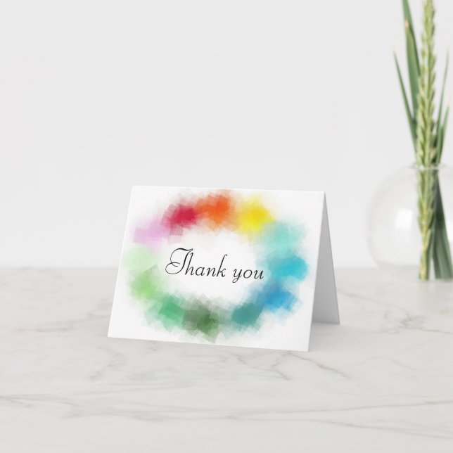 Thank You Script Text Abstract Colourful Template (Front)