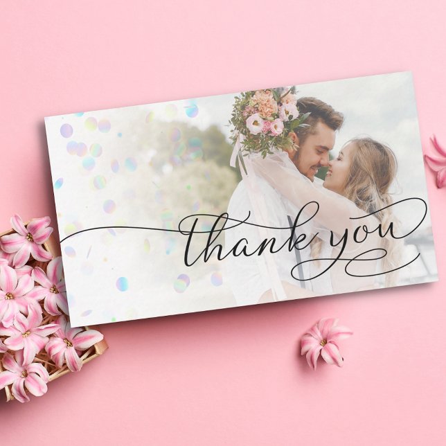 thank you script wedding faded photo note card (Creator Uploaded)