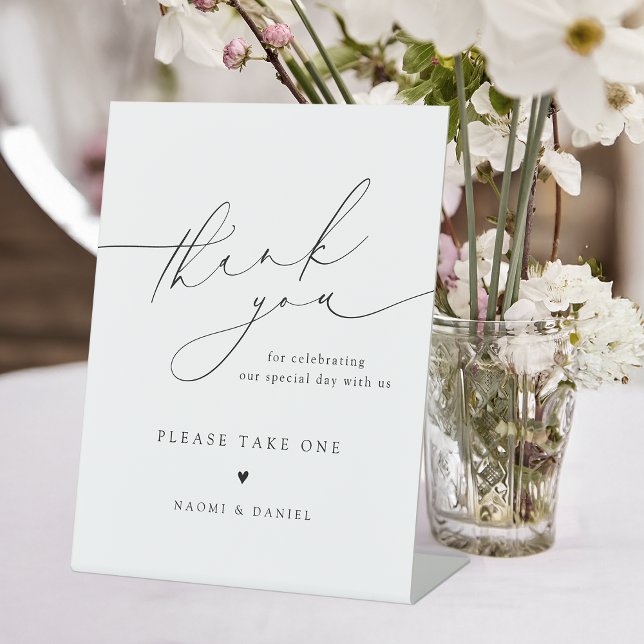 Thank you script wedding favours please take one pedestal sign (Thank you script wedding favors please take one pedestal sign)